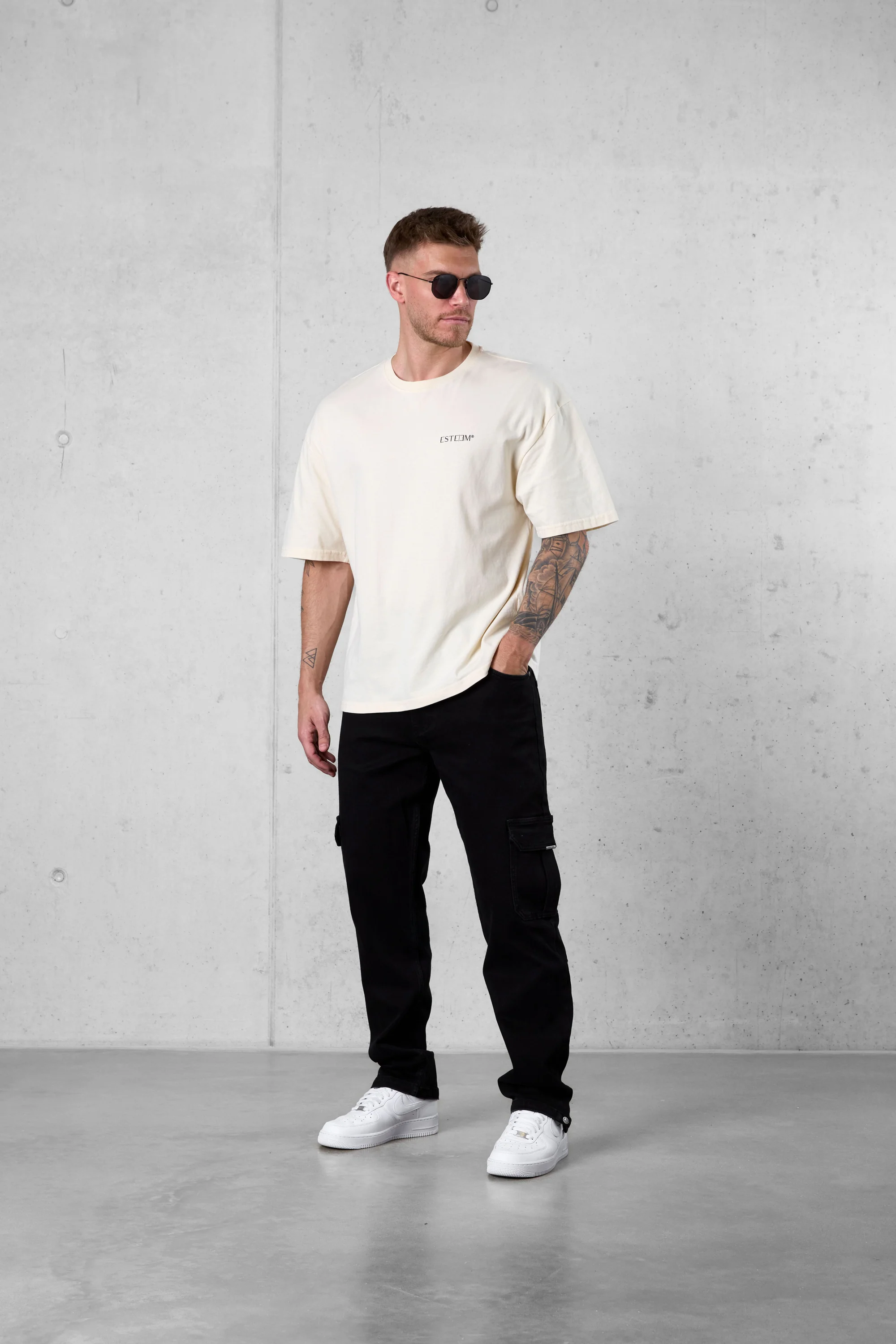 BEIGE DISCREET OVERSIZED TEE - Image 3