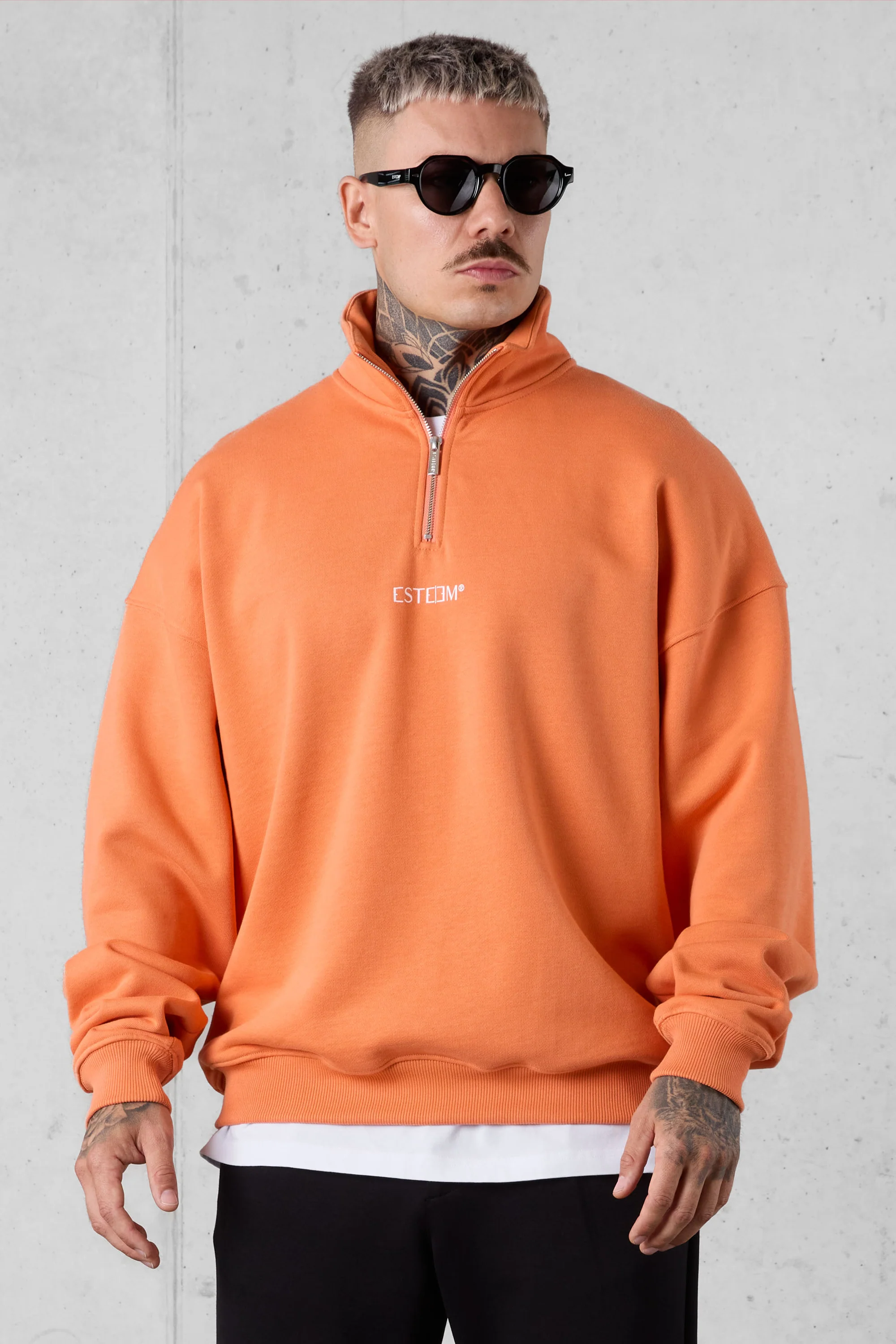 DUSTYORANGE DISCREET OVERSIZED HALFZIP SWEATER - Image 3