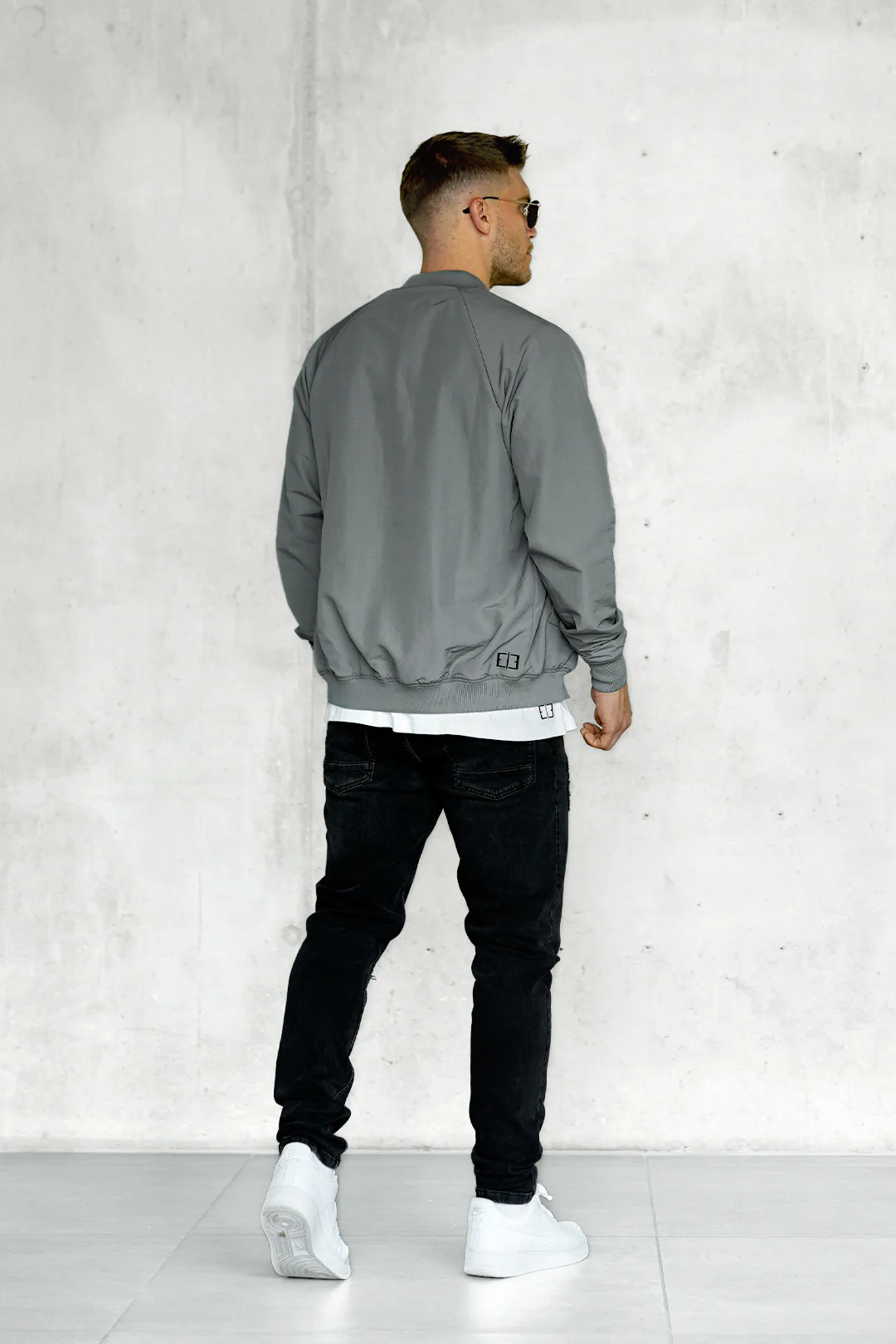 GREY PATCH BOMBER JACKET - Image 4